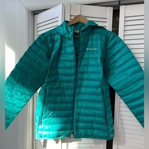 Women’s lightweight down jacket in teal